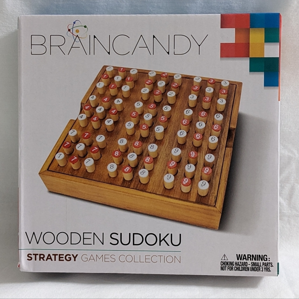 BRAINCANDY Wooden Sudoku Strategy Game, New In Box